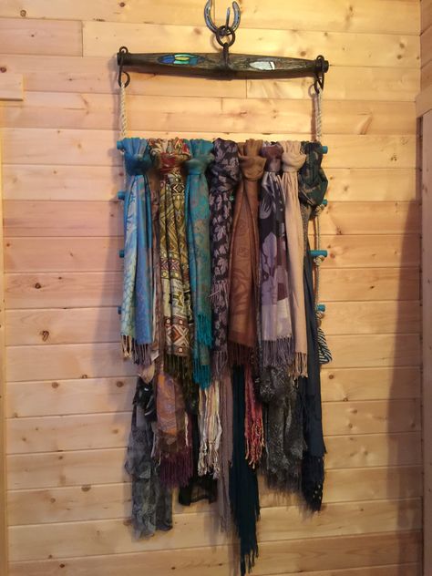 Scarf Rack with Horseshoe Hook Wild Rag Storage, Wild Rag Holder, Wild Rag Display, Room Asthetics, Decorative Hats, Scarf Rack, Scarf Hanger, Belt Holder, Wild Rag