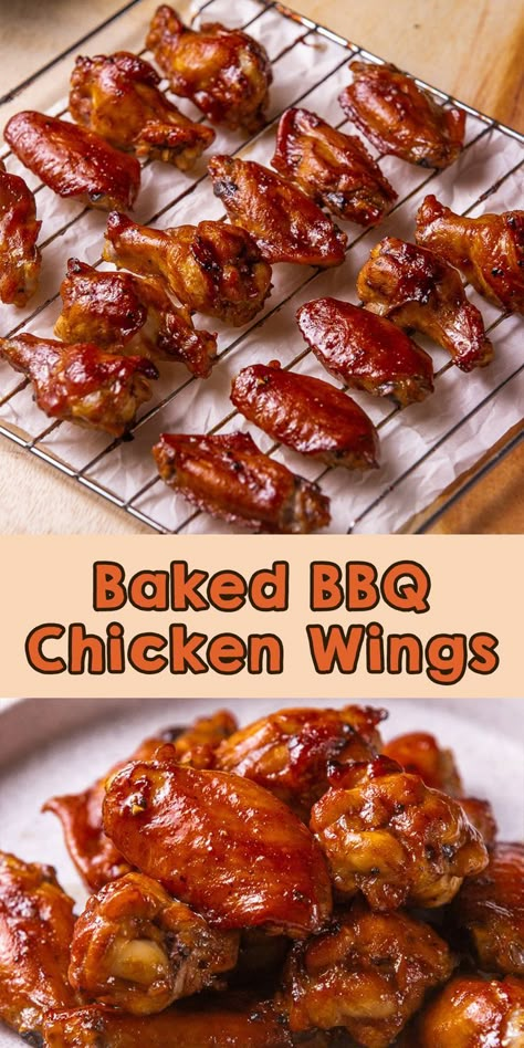 Baked Barbecue Chicken, Baked Bbq Chicken Wings, Barbecue Chicken Wings, Bbq Chicken Wings, Kitchen Tricks, Baked Bbq Chicken, Fantastic Recipes, Bbq Wings, Bbq Menu