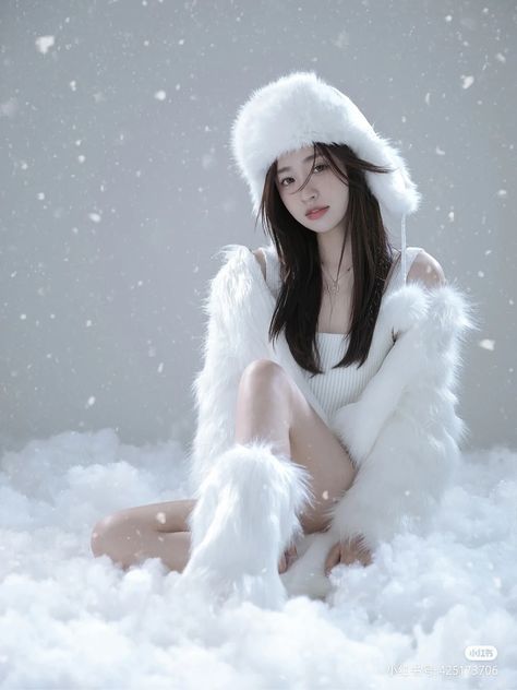 follow @amarxamar Christmas Snow Photoshoot, Winter Studio Photoshoot Ideas, Indoor Snow Photoshoot, Snow Princess Photoshoot, Winter Wonderland Photoshoot Ideas, Winter Photoshoot Indoor, Fake Snow Photoshoot, Winter Concept Photo, White Christmas Photoshoot