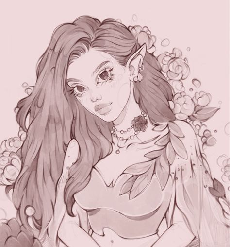 #aesthetic #art #fairy #illustration #digitalartist #digitalartwork #digital #sketch #elf #fairytail #flowers #nature Elf Sketch, Fairy Illustration, Digital Sketch, Art Help, Girls Cartoon, Art Pencil, Girls Cartoon Art, Flowers Nature, Girl Cartoon