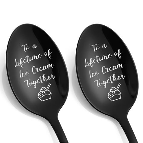 PRICES MAY VARY. Unique Couples Gift: Looking for a distinctive gift for couples, spouses, friends, wives, husbands, or partners? Our Personalized ice cream spoons offer a perfect choice! Designed specifically for couples, these spoons come with a special touch of sweetness through carved messages. They make exceptional birthday and Christmas gifts and add a romantic ambiance to occasions like Valentine's Day and anniversaries. Expression of Love: Two ice cream spoons meant for everyday use, eac Gift For Friends Wedding, Christmas Gifts For A Second Marriage Couple, Customized Necklaces For Anniversary Gift On Valentine's Day, Bronze Anniversary Gifts For Him, Customized Necklace For Valentine's Day Anniversary Gift, Custom Engraved Necklace For Anniversary On Valentine's Day, Valentine's Day Engraved Custom Necklace For Anniversary, Wedding Gift For Husband, Funny Engagement Gifts