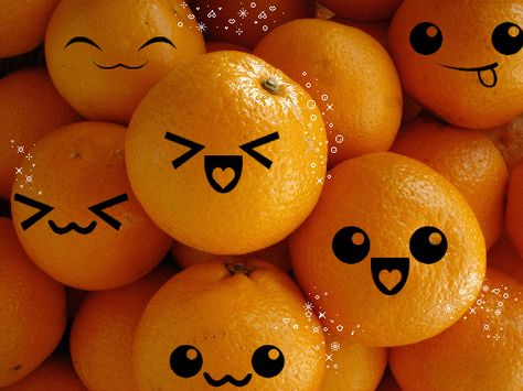 faces Orange Gif, Kawaii Orange, Pomegranate Recipes, New Years Cookies, Kawaii Dessert, 2013 Swag Era, Kawaii Faces, Orange Soda, Kawaii Food