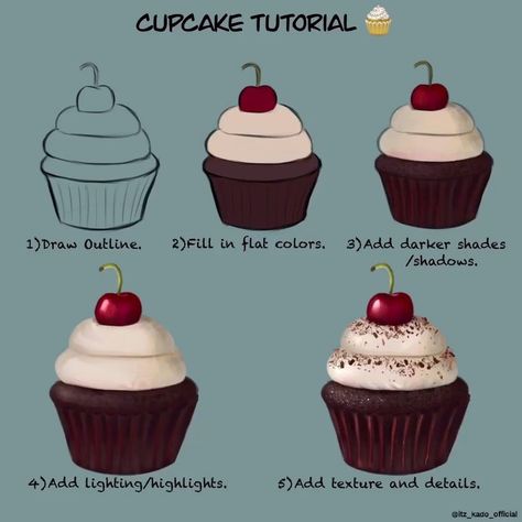 Kadiri Tosin 🎨 on Instagram: “Who wants a cupcake ?😋 🎨 @itz_kado_official •• Want to learn how to draw? Click the link in my bio to get two months FREE Trial premium art…” Cupcake Drawing Tutorial, How To Make Water, Cupcake Drawing, Cupcake Tutorial, Cupcake Frosting, Slime Videos, Learn How To Draw, Flat Color, Diy Videos