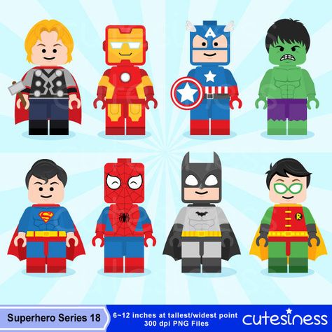 Lego Avengers Birthday Party, Lego Alphabet, Lego Justice League, Superhero Clipart, Lego Avengers, Marvel Party, Avenger Birthday Party, Avengers Party, Batman Party