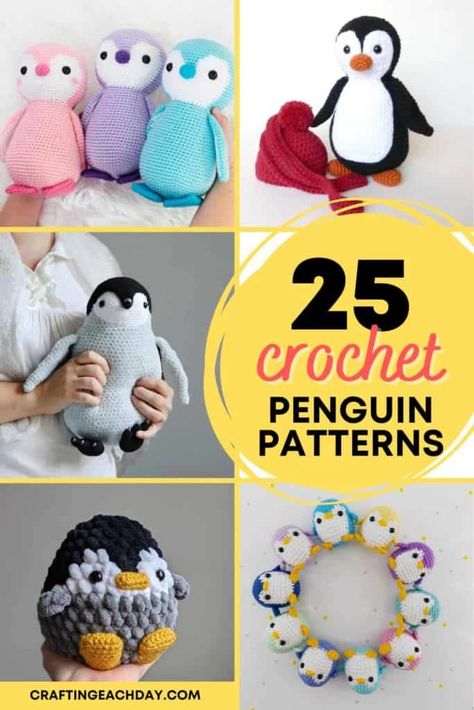 Penguin Patterns, Adorable Penguins, Emperor Penguins, Handmade Baby Toys, Crochet Penguin, Gifts Crochet, Knitted Patterns, Penguin Pattern, Easy Crochet Animals