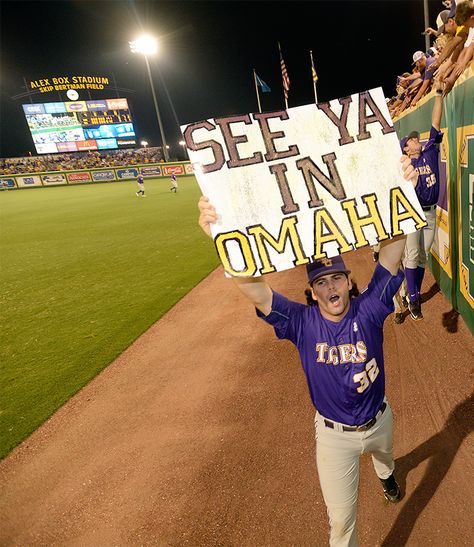 See you in Omaha! Baseball Aesthetic, Lsu Tigers Baseball, Lsu Baseball, Geaux Tigers, Tigers Baseball, Lsu Tigers, Tigers, Royals, See You