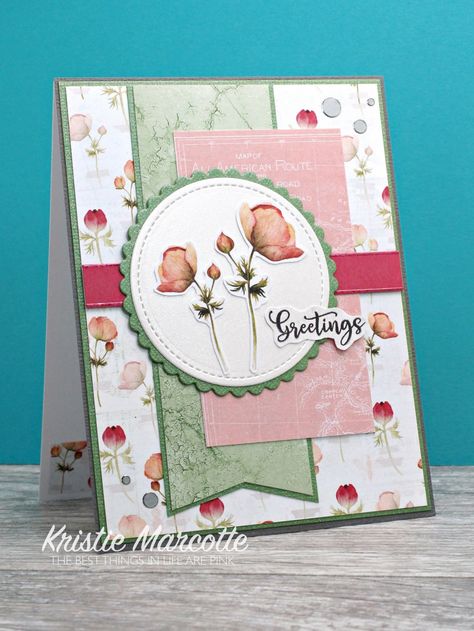 Plant Cards, Kristie Marcotte, Card Sketches Templates, Cas Cards, Card Crafting, Creating Cards, Designer Paper, Spring Cards, Card Kits