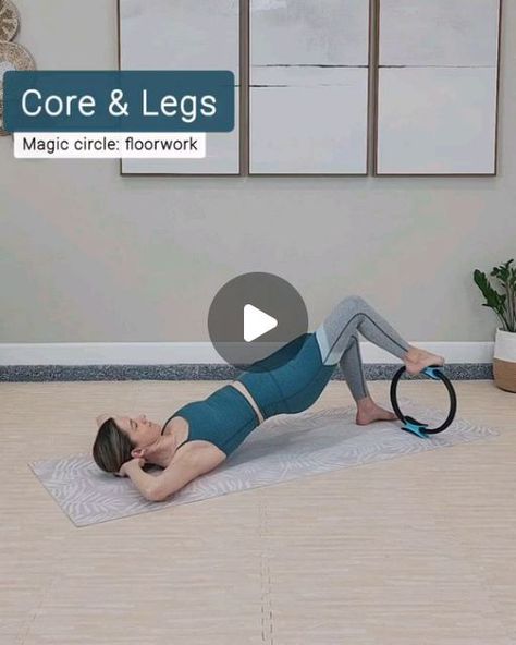 Kristine | Pilates Home Workouts on Instagram: "So many muscle groups covered in this series with the magic circle ⭕️ You'll feel it all through the hips - glutes, inner thighs, hip flexors - plus the hamstrings, abs, and low/mid back.   No magic circle? Try a small ball or blocks as a substitute.   One time through takes about 12-15 minutes. You can complete up to 3 sets.   Let me know if you liked seeing the advanced options here!   Find complete Pilates based fitness programs on my website.  Link in bio 🔗  ________" Magic Circle Pilates, The Magic Circle, Feel It All, Barre Workouts, Tabata Workout, Hamstring Workout, Fitness Programs, Training Workouts, Hip Flexors