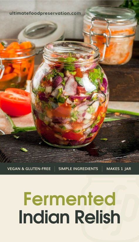 Indian Relish Recipe, Fermented Vegetables Recipes, Fermented Veggies, Fermentation Recipes, Relish Recipes, Tasty Lunch, Fermented Vegetables, Relish Trays, Lunch Recipe