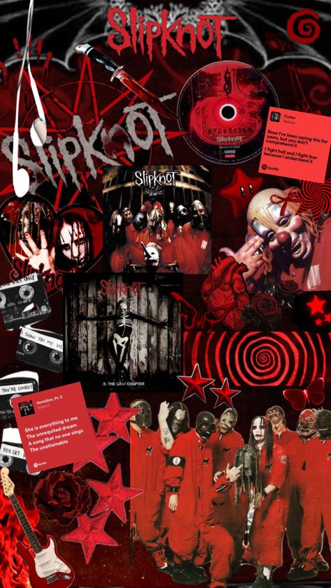 Slipknot in red and black with some stickers albums and some quotes Really Cool Wallpapers, Punk Wallpaper, Slipknot Band, Red And Black Wallpaper, Harley Davidson Art, Silly Bands, Emo Wallpaper, Artic Monkeys, Band Wallpapers