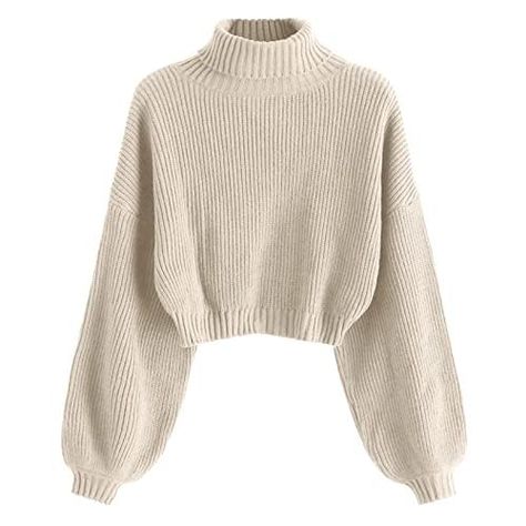 PRICES MAY VARY. 85% Cotton, 15% polyester, soft and stretchy, warmth while also making you look stylish Feature: turtle Neck sweater, Drop Shoulder, Lantern Sleeve jumper tops, Pullover Cropped Sweater Zaful pullover crop sweater features a turtleneck, ribbed trim, and long lantern sleeves for a casual and chic look Regular fit and very flattering, roll neck design with lantern sleeves. The knitted ribbed jumper shows off your charming curves Easily pair it with jeans, skinny pants, leggings fo Cropped Turtleneck Sweater, Cropped Turtleneck, Cropped Pullover, Pullover Outfit, Sweater Jumper, Sweater Brands, Crop Top Sweater, Pullover Sweater Women, Knit Pullover