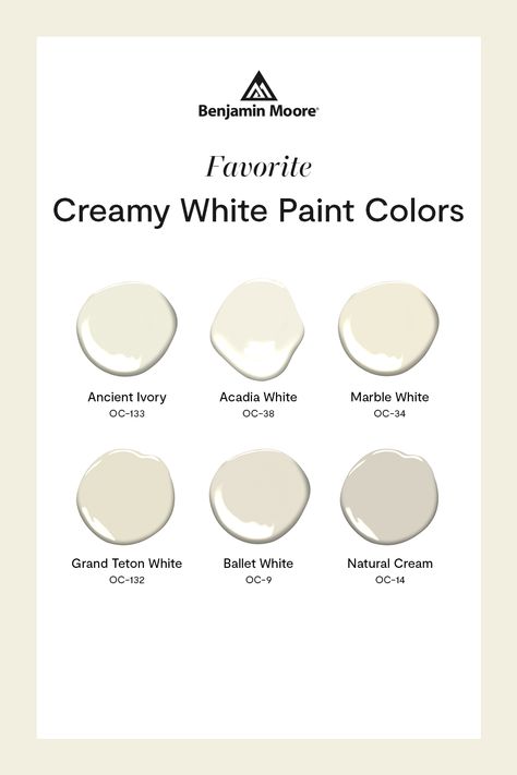 Our favorite creamy white paint colors from Benjamin Moore will have your space feeling warm, welcoming, and effortlessly cozy. Shop paint samples now on benjaminmoore.com. Bathroom Flooring Ideas Neutral, Spanish White Benjamin Moore, Best Neutral Benjamin Moore Paint Colors, Neutral Nursery Paint Colors Benjamin Moore, Ballet White Benjamin Moore Cabinets, Creamy Off White Paint Colors, Best Cream Paint Color Benjamin Moore, Neutral Paint Colors Whole House Benjamin Moore, Swiss Coffee Benjamin Moore Color Scheme