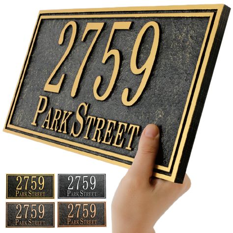 Security House, Vintage House Numbers, Custom House Numbers, House Number Plaque, Garage Apartment, Casa Exterior, Address Numbers, House Number Sign, Rock Wall