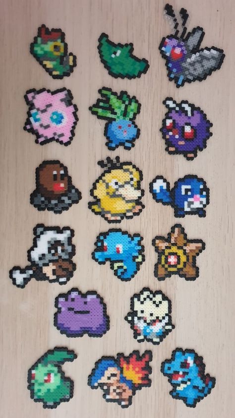 Totodile Perler Beads, Cubone Perler Beads, Jigglypuff Perler Beads, Psyduck Perler Beads, Pokemon Melty Beads, Snorlax Perler Bead Pattern, Ditto Perler Bead, Perler Beads Ideas Pokemon, Hama Beads Patterns Pokemon