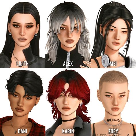 sim dump #9 | Patreon Sims 4 Hair Covering One Eye, Sims Cas Inspiration, Sims For Download The Sims 4, Sims 4 Hair Cc Pack, Sims 4 Red Hair, Sims 4 Cas Ideas, Sims 4 Sims Characters, Sims 4 Characters Download, Sims4 Dump