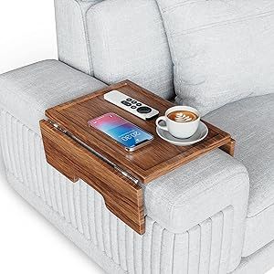 Couch Arm Table Tray | Robust Sofa Arm Tray – Acacia Wood – Armrest Tray for Couch, Sofa & Chair Couch Desk, Sofa Arm Tray, Couch Tray, Couch Arm Table, Sofa Arm Table, Wooden Couch, Bamboo Sofa, Small Living Room Design, Arm Chair Table