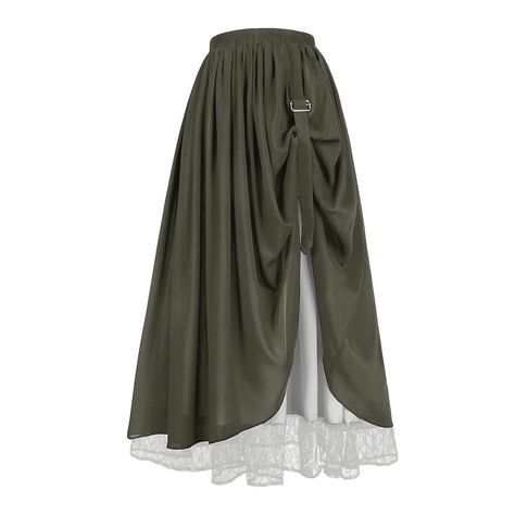 PRICES MAY VARY. Include:one Victorian Renaissance skirt; The fabric is lightweight, breathable and comfy. Style: Renaissance Skirt, Victorian Skirts, Pirate Skirt, Maxi Skirts, Tiered Skirt. Design: This renaissance skirts is ankle length, with elastic waistband to adjust. Pleated detail at front and swing hem makes it flowy and cozy. In addition, the skirt has two layers, which you can adjust according to your own needs with the strap on the skirt, with different clothes, a skirt to wear diffe Fantasy Skirt Pattern, Vintage Long Skirts, Fantasy Bottoms, Wench Skirt, Camouflage Skirts, Hobo Skirt, Rectangle Skirt, Victorian Skirts, Skirts Tiered