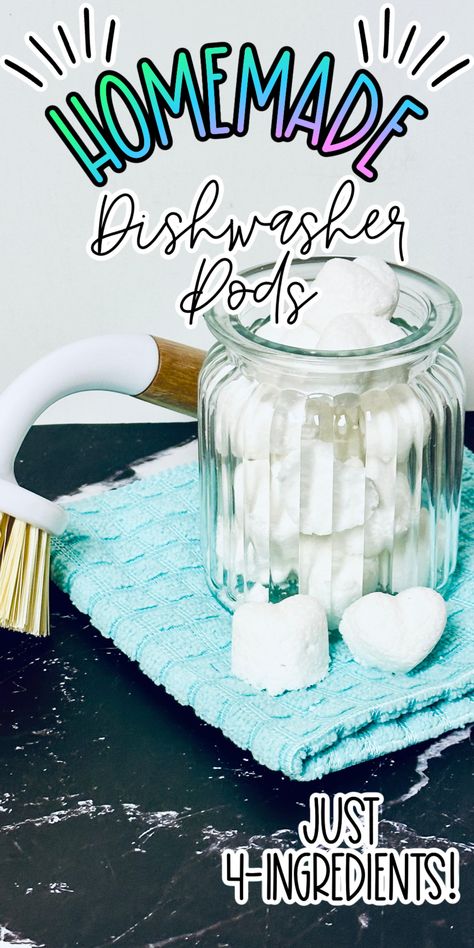 These Homemade Dishwasher Tablets Will Have You Wanting to Wash Dishes All The Time Dishwashing Tablets Diy, Diy Dish Pods, Diy Dishwashing Tablets, Diy Dishwasher Tablets 3 Ingredients, Homemade Dishwasher Cleaner, How To Make Dishwasher Pods, Non Toxic Dishwasher Tablets, Home Made Dishwasher Pods, Home Made Dishwasher Soap