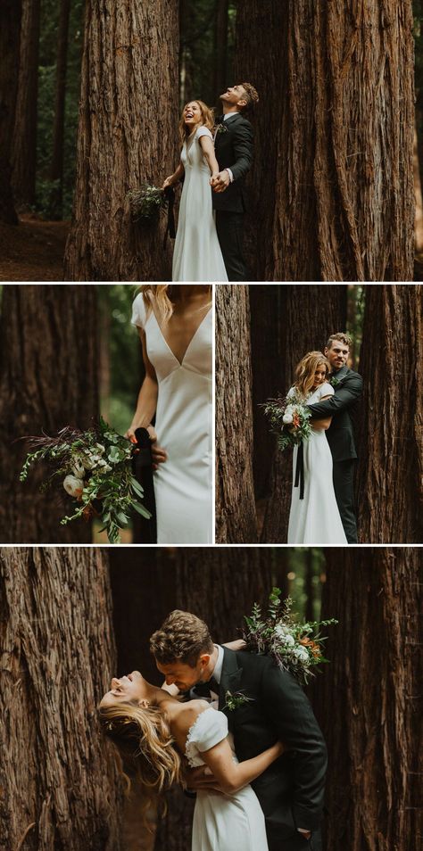 Bride And Groom Forest Photos, Couple Only Wedding, Enchanted Forest Wedding Photography, Forest Wedding Pictures Photo Ideas, Forest Wedding Photoshoot Ideas, Outdoor Woodsy Wedding Dress, Forest Wedding Poses, Wedding Dress For Woodsy Wedding, Woods Elopement Photo Ideas