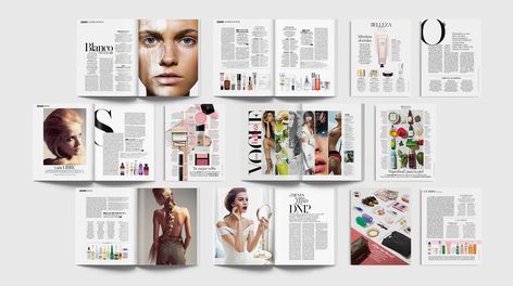 Beauty Layouts for Vogue Magazine on Behance Vogue Spreads Layout, Vogue Pages Layout, Vogue Design Layout, Vogue Pages Magazine, Vogue Magazine Design, Vogue Layout Design, Beauty Magazine Layout, Vogue Magazine Pages, Vogue Layout