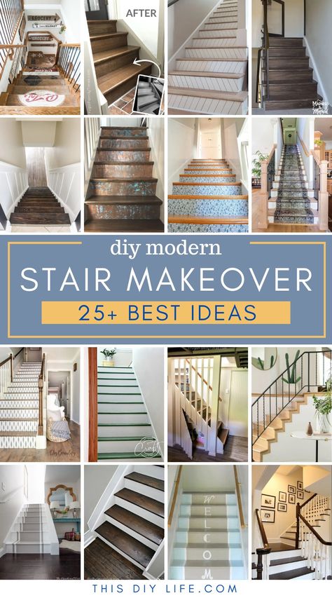 Diy Staircase Railing, Finishing Stairs, Stairs Decor Ideas, Painted Stair Railings, Ideas For Stairs, Diy Stairs Makeover, Redo Stairs, Diy Staircase Makeover, Diy Stair Railing