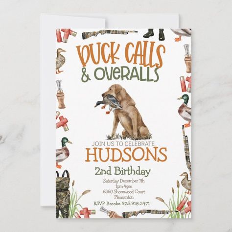 Create your own Invitation | Zazzle Duck Hunting Birthday, Hunting Birthday Party, Kids First Birthday, Sports Birthday Invitations, Kids Hunting, Duck Dog, Hunting Birthday, Boys First Birthday, Duck Birthday