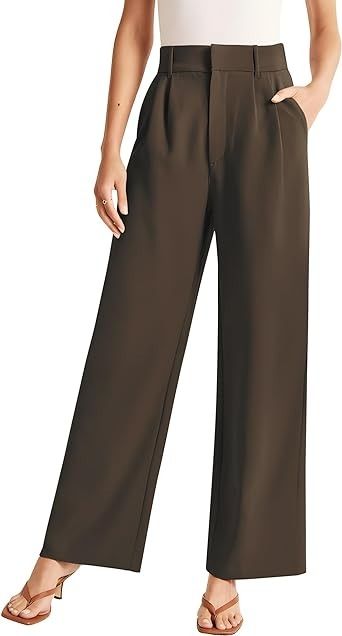 Sarin Mathews High Waisted Wide Leg Pants for Women Business Casual Dress Pant Palazzo Long Work Trousers with Pockets Chocolate S at Amazon Women’s Clothing store Wide Leg Pants Amazon, Amazon Outfits Women, Women Dress Pants, Women Business Casual, Amazon Outfits, Business Casual Dress, High Waisted Wide Leg Pants, Casual Dress Pants, French Dress