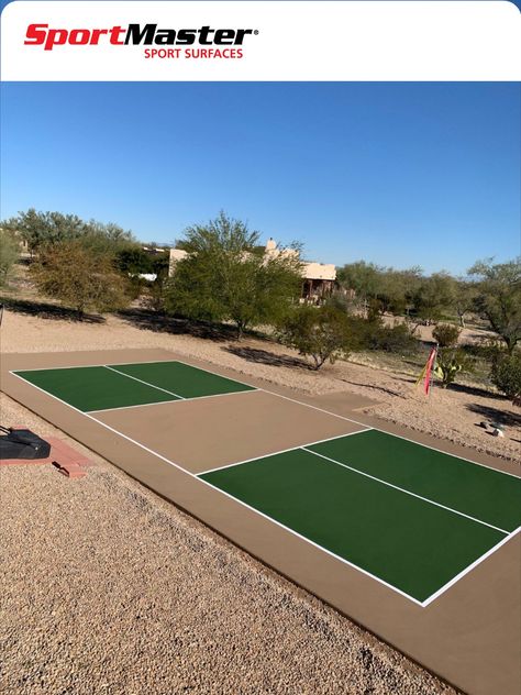 Pickleball Court In Yard, Building A Pickleball Court, Residential Pickleball Court, Luxury Pickleball Court, How To Make A Pickleball Court, Backyard Pickleball Court Landscaping, Pickleball Court Backyard Diy, Pickle Ball Court Backyard Diy, Backyard Pickleball Court Ideas