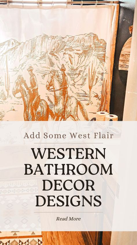 Western Bathroom Decor Western Bathroom Shelves, Western Powder Room Ideas, Western Half Bathroom Ideas, Ranch Style Bathroom Ideas, Ranch Bathroom Ideas, Western Gothic Bathroom, Small Western Bathroom Ideas, Western Bathroom Decor Ideas, Modern Western Bathroom