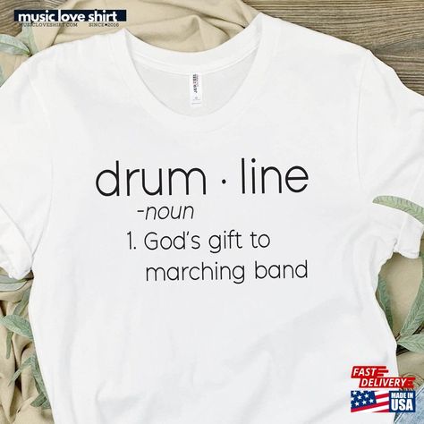 Drumline Shirts Drum Line Shirt Percussion Section Classic T-Shirt Check more at https://musicloveshirt.com/product/drumline-shirts-drum-line-shirt-percussion-section-classic-t-shirt/ Drum Line Shirts, Marching Band Cupcakes, Drumline Mom Shirts, Marching Band Shirts Ideas, Band Shirt Ideas, Drumline Shirts, Drums Wallpaper, Band Mom Shirts, Band Mom