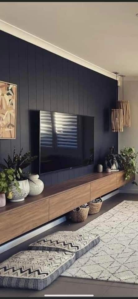 Basement Living Rooms, Accent Walls In Living Room, غرفة ملابس, Living Room Remodel, Room Remodeling, Living Room Inspo, New Living Room, Living Room Tv, Tv Room