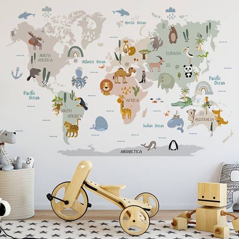 Animal Map Preschool Classroom Decoration Cartoon Students Early Education Class Wall Decoration Self-adhesive Stickers - Temu Sweden Baby Room Animal Wall Art, Baby Room Animal Theme Target, Baby Room Wall Art Animals, Toddler Big Boy Room Amazon, Nursery Wall Art Stickers, Safari Nursery Boy Artwork, Nursery Wall Art Baby, Toddler Boys Forest Room, Safari Wallpaper Toddler Room