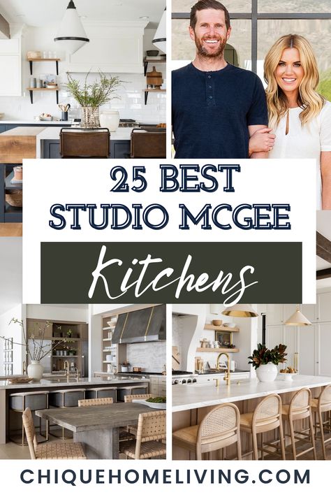 Do you want your kitchen to look elegant and aesthetically pleasing? If so, check out these elegant Studio McGee kitchens that are sure to inspire your next remodel. Mcgee Kitchens, Kitchen Studio Mcgee, Mcgee And Co Kitchen, Transitional Modern Kitchen, Traditional Modern Kitchen, Mcgee Kitchen, Studio Mcgee Kitchen, Timeless Kitchen Design, Kitchen Transitional