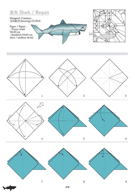 Ruby Book Origami: Diagram Shark-212 Moving Origami Shark Tutorial, Origami Beetle, Shark Origami, Origami Hard, Moving Country, Origami Man, Origami Shark, Eden Design, Origami Diagrams