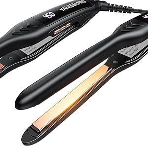 VANESSA PRO Small Flat Irons for Short Hair, Pencil Flat Iron for Edge/Bang/Men's Beard - Travel Flat Iron Dual Voltage(0.3-inch) Travel Flat Iron, Bang Man, Hair Smoothing, Titanium Flat Iron, Mini Hair Straightener, Beard Shapes, Travel Flats, Beard Straightening, Metal Wedding Arch