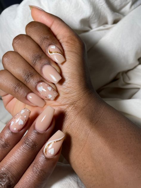 #nails, #coffin, #nude, #brown, #gold, #naildesigns, #manicure, #acrylic, #dip, #gel, #dip,#hearts, #swirl, #squiggle, #swarovski, #crystals,#black, #blackgirl, #blackwomen, #darkskin, #blackbeauty, #melanin, #melaninmanicure, #beauty Gold Accent Manicure, Brown Coffin Nails, Play Heart, Crystals Black, Nails Nude, Nails Coffin, Accent Nails, Wedding Nails, Coffin Nails