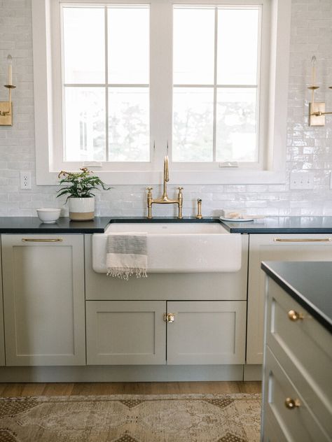 Light And Dwell, Black Countertops, European Farmhouse, Home Luxury, Kitchen Farmhouse, Farmhouse Style House, The Design Files, Home Remodel, Counter Tops