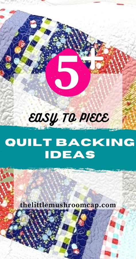 Looking for some creative and unique quilt backing ideas? Look no further! This list of ideas includes everything from using leftover materials to incorporating fun and funky features on the quilt back! Back Of Quilts Ideas, Unique Quilt Backing Ideas, Backs Of Quilts Ideas, After Quilt Ideas, Ideas For Backing A Quilt, Pieced Backing Ideas, Quilting Backing Ideas, Creative Quilt Backing Ideas, Piecing Quilt Backing Ideas