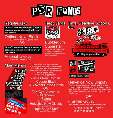 Royal Font, 5 Typography, Persona 5 Royal, Persona Five, Persona 5 Anime, Persona 5 Joker, Font Combos, A Silent Voice, Persona 5