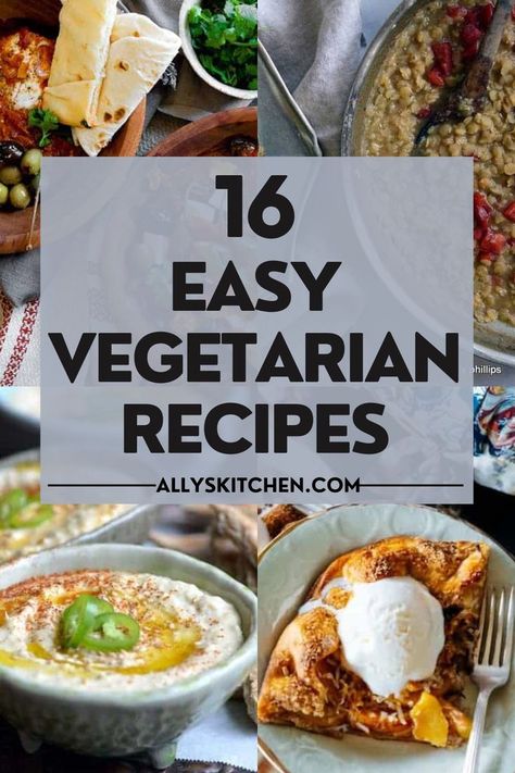 Collage of four vegetarian recipes. Lacto Vegetarian Recipes, Lacto Vegetarian, Delicious Vegetarian Recipes, Meals Without Meat, Easy Vegetarian Recipes, Meatless Dinner, Vegetarian Salads, Vegetarian Recipe, My Recipes