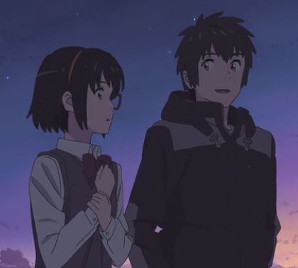 #yourname // "i have an idea... lets write our names..." @jessoyarzun Mitsuha Taki, Mitsuha And Taki, I Have An Idea, Garden Of Words, Your Name Anime, Insta Profile Pic, What Is Your Name, Poster Pictures