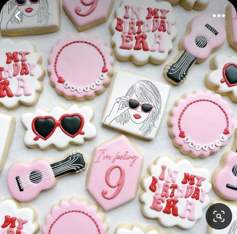 Taylor Swift Eras Cookies Decorated, Taylor Swift Birthday Cookies Decorated, Taylor Swift Cookies Birthday, Taylor Swift Royal Icing Cookies, Taylor Swift Sugar Cookies Decorated, Taylor Swift Cookie Cake, Taylor Swift Themed Cookies, Taylor Swift Treats, Taylor Swift Eras Cookies