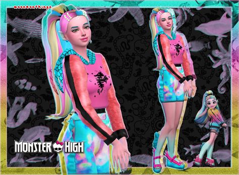 MH - GEN 3 Lagoona Blue | Mooneonnature on Patreon Monster High G3, Sims Builds, Moster High, Lagoona Blue, Sims 4 Teen, Marina Blue, Cc Sims, Ts4 Cc, Sims 4 Cc