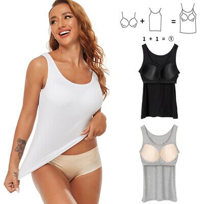 Top Seller for Women Comfort Tank Top Stretch Wide Strap Camisole with Built In Bra Underwear, Women Tops Inspiration For Women, Camisole Set, Bra Types, Shopping Ideas, Cotton Tank Top, Top Seller, Padded Bras, Gardening Ideas, Wide Straps