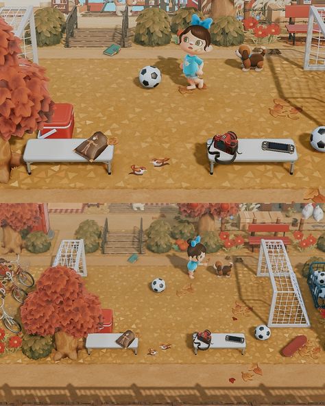 Soccer Sundays ⚽️ Thank you @acnhtreasureisland Animal crossing new horizons ACNH Nintendo switch wholesome gaming cozy design fall autumn cottagecore island idea inspiration aesthetic cosy decor build inspo game photography cute villagers small town vibes happy friendship towncore farm #acnh #acnhdesigns #acnhcommunity #acnhinspo #acnhisland #acnhdesign #acnhidea #acnhfarmcore #acnhfall #crossingcreations #nookspiration #acnhphotography #acnhaesthetic #acnhvillager #acnhvillagers #acnhf... Acnh Cottagecore Build Ideas, Animal Crossing Thanksgiving, Picnic Animal Crossing, Animal Crossing Ideas Town, Animal Crossing Fall Island, Animal Crossing Farm Ideas, Acnh Stall Ideas, Cute Animal Crossing Island Ideas, Acnh Farm Ideas