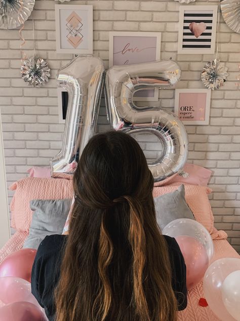 Number Balloons Photoshoot, Fifteen Birthday, Bday Surprise, Birthday Quotes Bff, 14th Birthday Party Ideas, Birthday Icon, 15 Birthday, Happy Birthday Wallpaper, Birthday Wallpaper