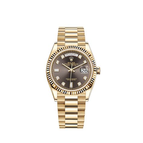 Rolex Day-Date 36 Watch: 18 ct yellow gold - m128238-0022 Gold Watch For Women, Rolex Bracelet, Rolex Women, Oyster Perpetual Datejust, Watch For Women, Rolex Men, Rolex Models, Gold Alloys, Rolex Oyster Perpetual