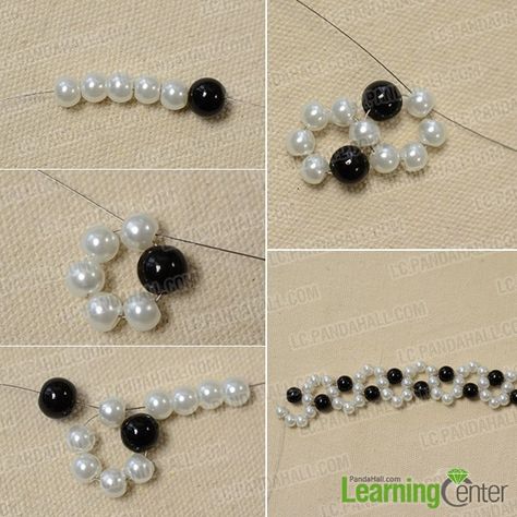 Make the fresh beading pattern Black And White Beaded Bracelet, Cincin Diy, Easy Beading Patterns, Beaded Bracelet Diy, Easy Jewelry, Jewelry Diy Bracelets, Easy Diy Jewelry, Handmade Jewelry Tutorials, Diy Bracelet Designs