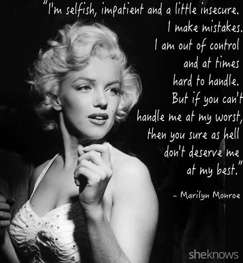 13 Marilyn Monroe quotes that remind us to be strong, independent women: Marilyn Monroe Impatient Quotes, Marilyn Quotes, Good Tattoo Quotes, Marilyn Monroe Quotes, 10 Interesting Facts, Im Selfish, Marilyn Monroe Photos, Learning Quotes, Norma Jean