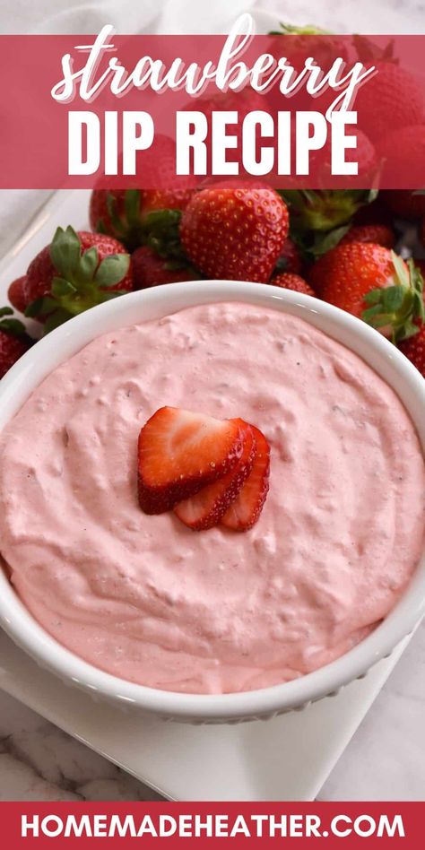 The Best Strawberry Dip Recipe Strawberry Jello Cream Cheese Dessert, Jello Cream Cheese Dessert Cool Whip, Strawberry Fluff Dip, Strawberry Fluff Dessert, Strawberry Jello Dessert, Strawberry Fruit Dips, Strawberry Jello Salad, Fluff Dip, Strawberry Fluff